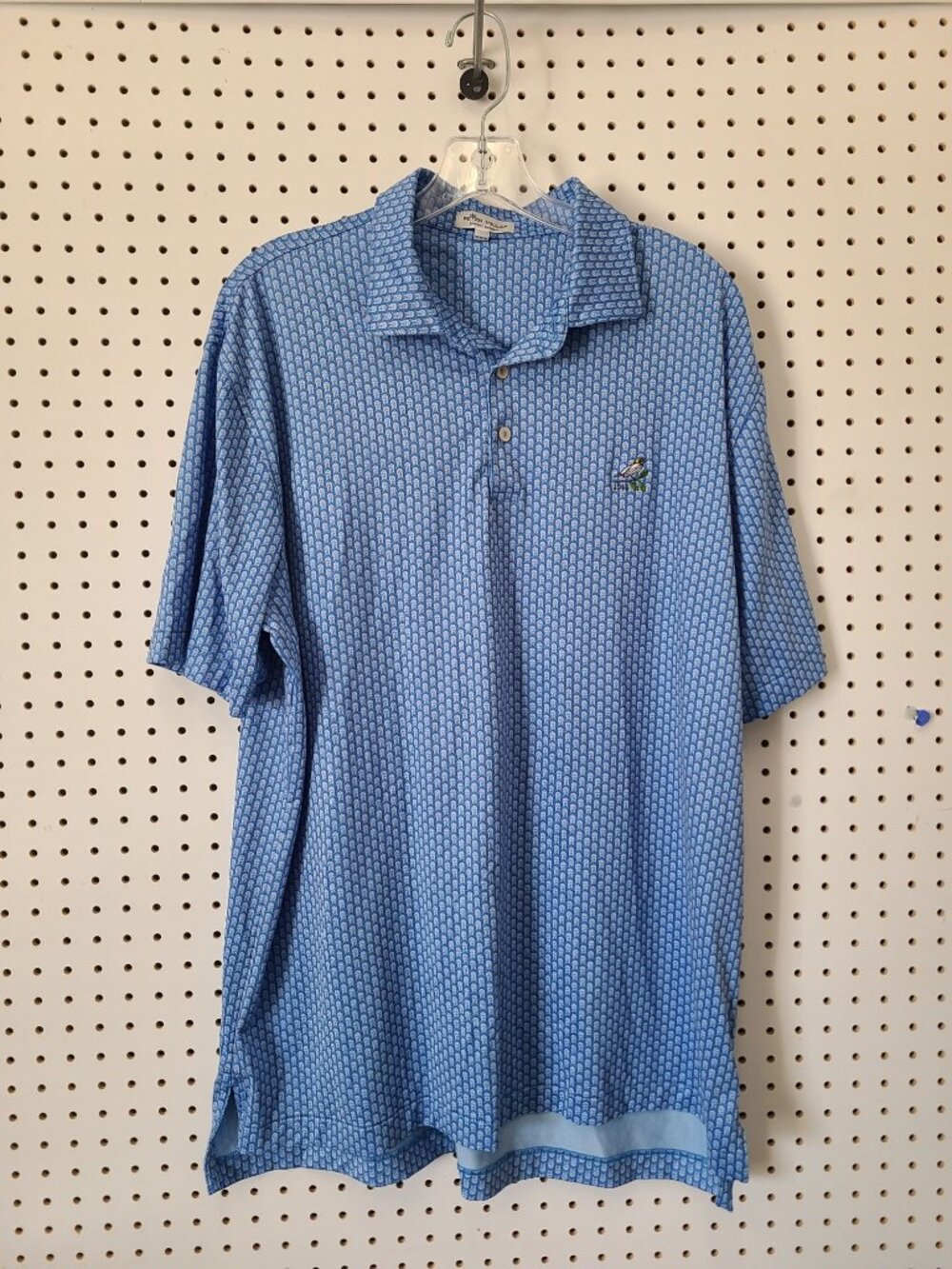 Peter Millar Summer Comfort Blue Polo Shirt Mens Size L Golf Casual Lightweight